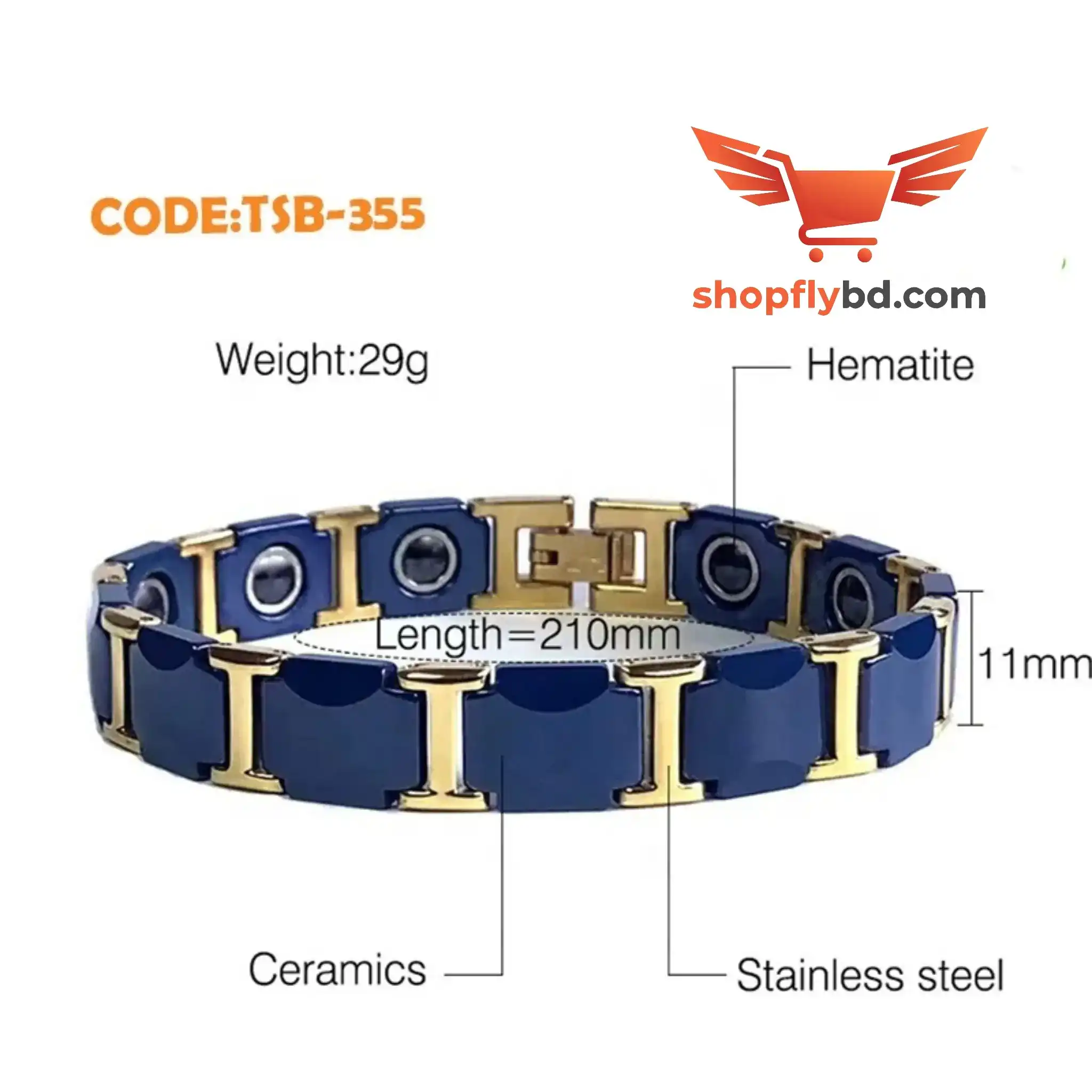 প্রিমিয়াম সেরামিক ম্যাগনেটিক হেলথ ব্রেসলেট