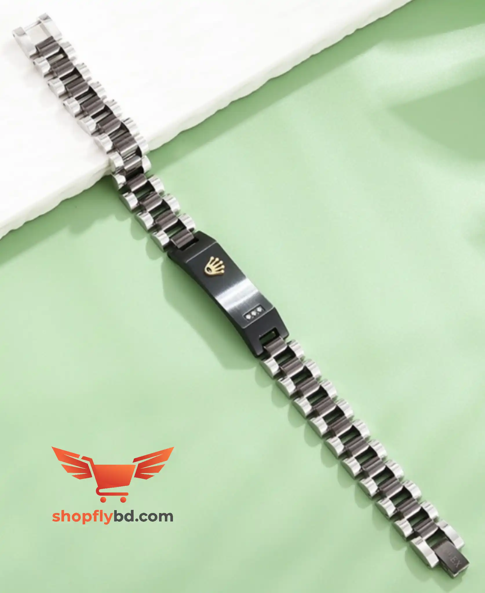 Men’s Stainless Steel Crown Jubilee Chain Bracelet