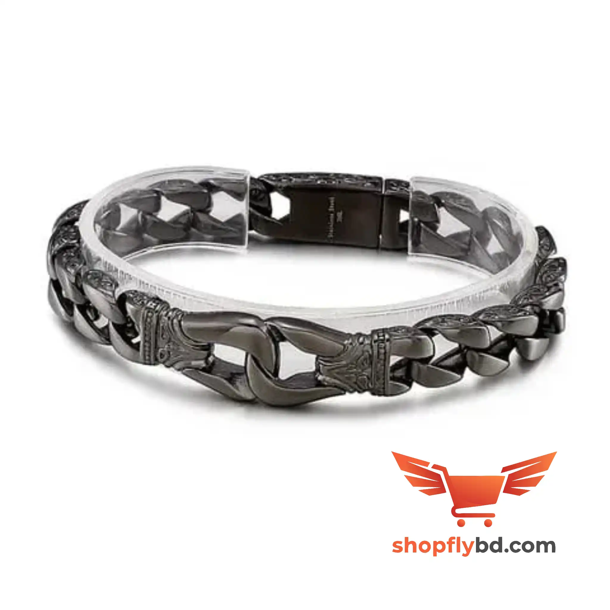 Fashion Black Plated Thick Chain Bracelet for Men