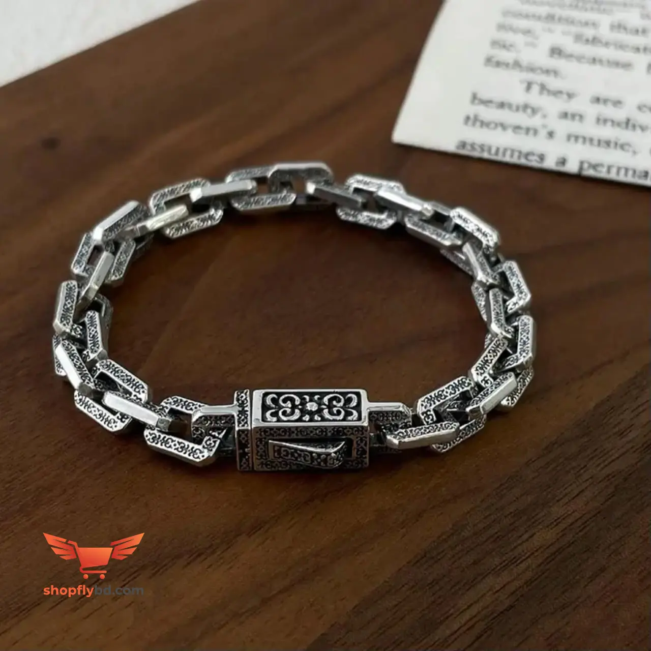 Antique Design Massive Stainless Steel Bracelet