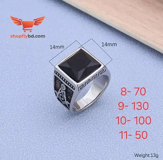 High Quality Black Stone Finger Ring