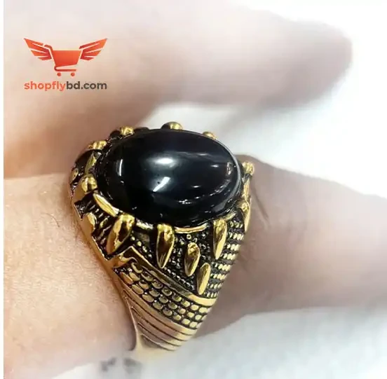 Italian Black Stone Finger Ring